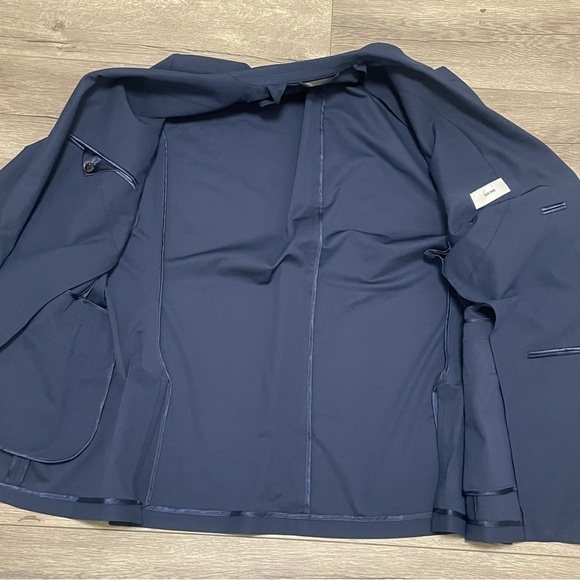 Sene Soho FlexTech Blazer 2 Button Performance Blazer Jacket Custom Sz Navy Blue - Picture 7 of 9